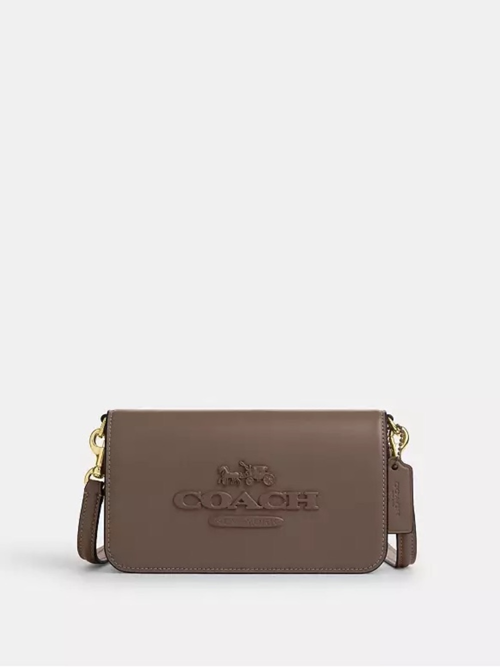 Coach Toni Taupe Brown Crossbody with Gold Hardware